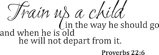 Newclew Train up a Child in The Way he Should go, and When he is Old he Will not Depart from it. - Proverbs 22:6 Wall Art Sayings Sticker DÃ©cor Decal Prayer Church Jesus Pray ((M) 29'x10')