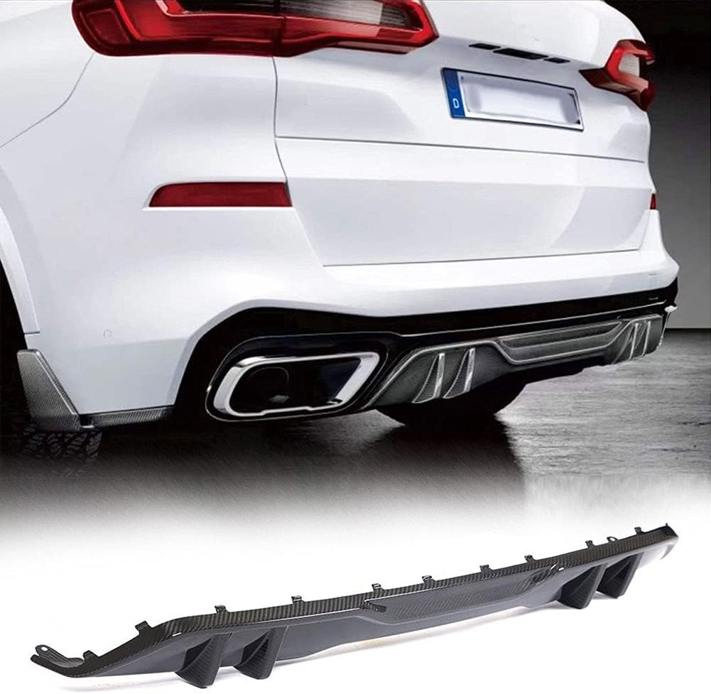 Real Carbon Fiber Rear Bumper Diffuser Fits for BMW X5 G05 M Tech 2019-2022 Lower Bumper Lip Spoiler Body Kit Factory Outlet