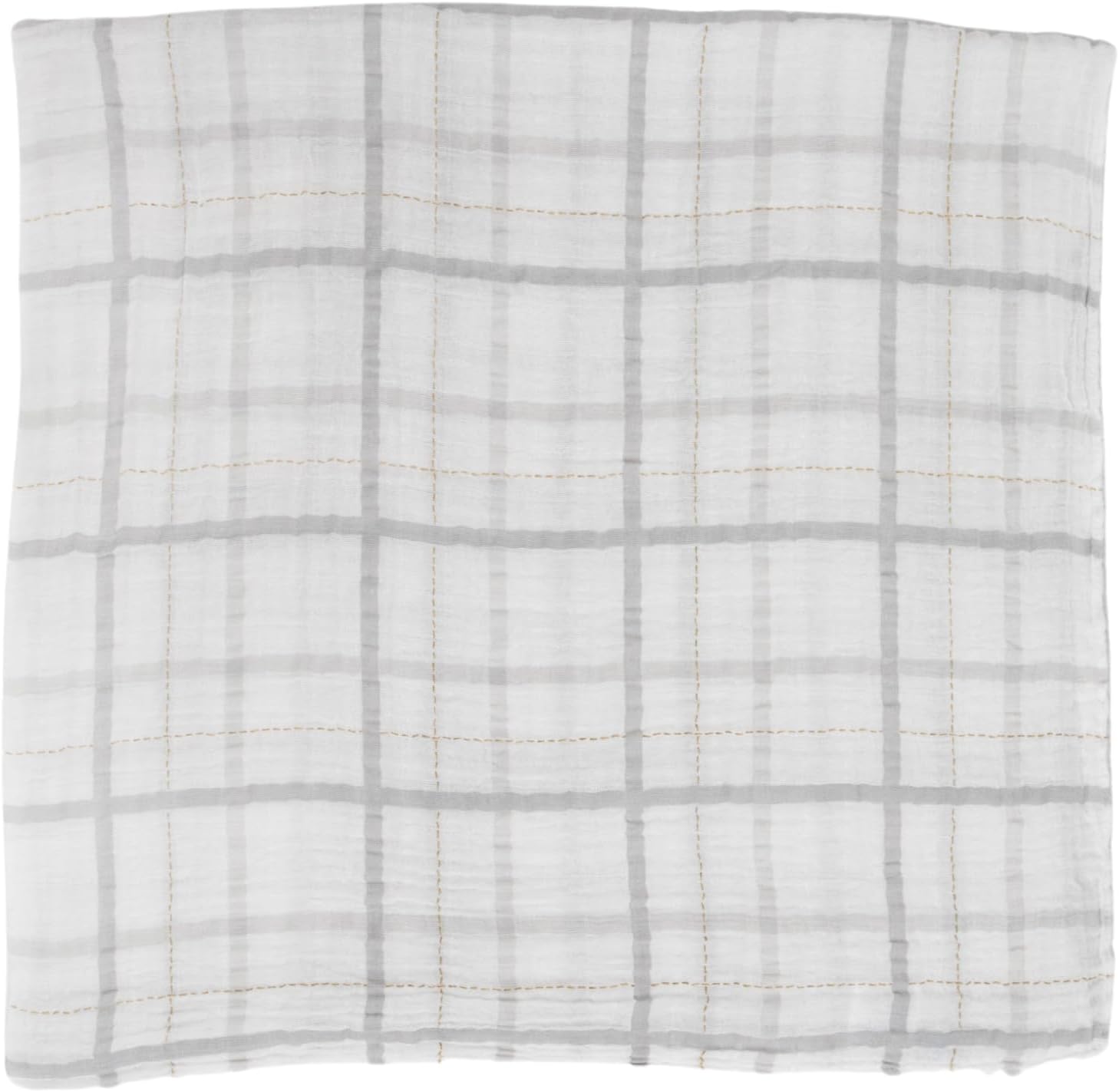 Little Unicorn Premium Cotton Swaddle Baby Blanket | Breathable Fabric | for swaddling, Play, Nursing & More (Grey Plaid)