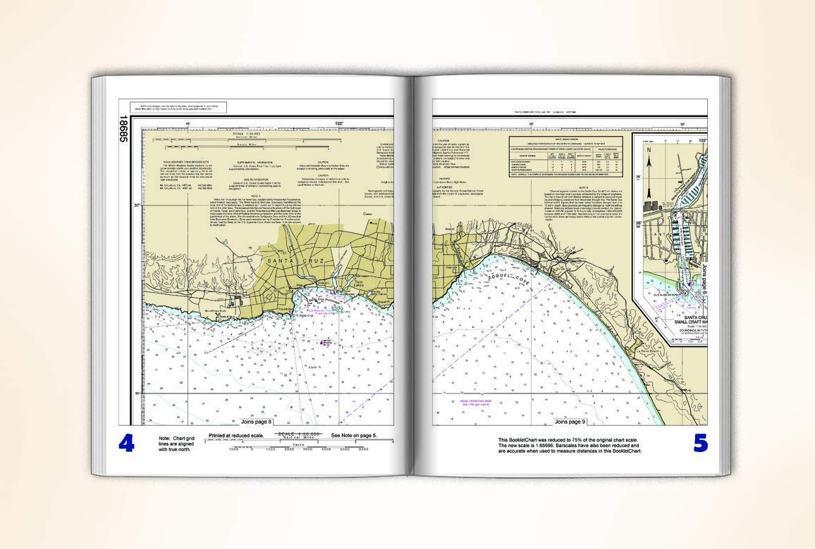 Paradise Cay Publications NOAA BookletChart 18685: Monterey Bay;Monterey Harbor;Moss Landing Harbor;Santa Cruz Small Craf.