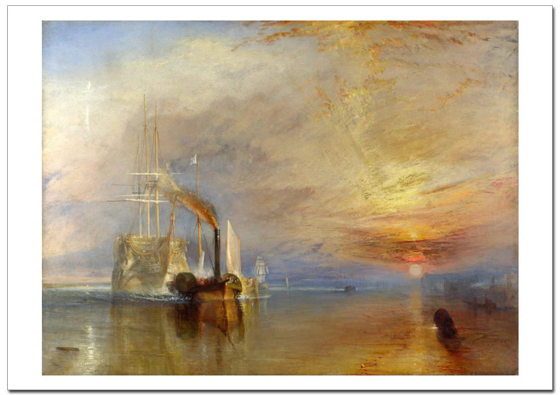 世界の名画 ウィリアムターナー 解体されるために最後の停泊地に曳かれてゆく戦艦テメレール号 ジークレー技法高級ポスター (A2/420ミリ×594ミリ)