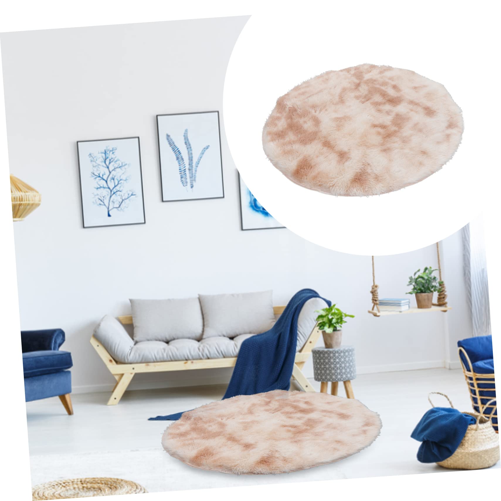 Happyyami Plush Decorative Floor Blanket Mat Soft Tie Dye Area Rug for Living Bedroom and Study Washable Housewarming Present Cozy Floor Mat