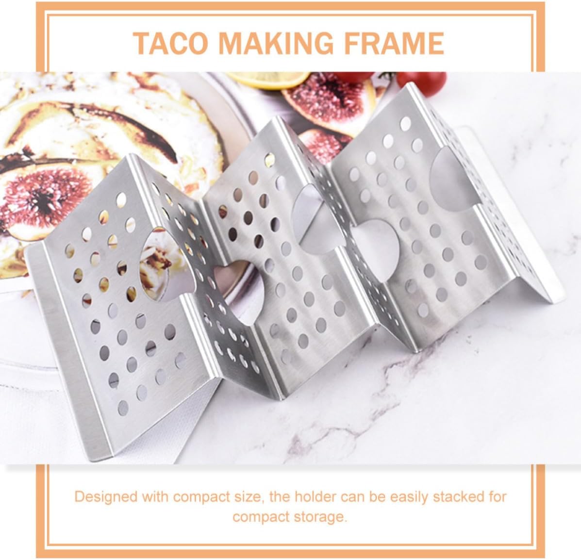 Stainless Steel Taco Holder Wave Shaped Kitchen Rack for Burritos