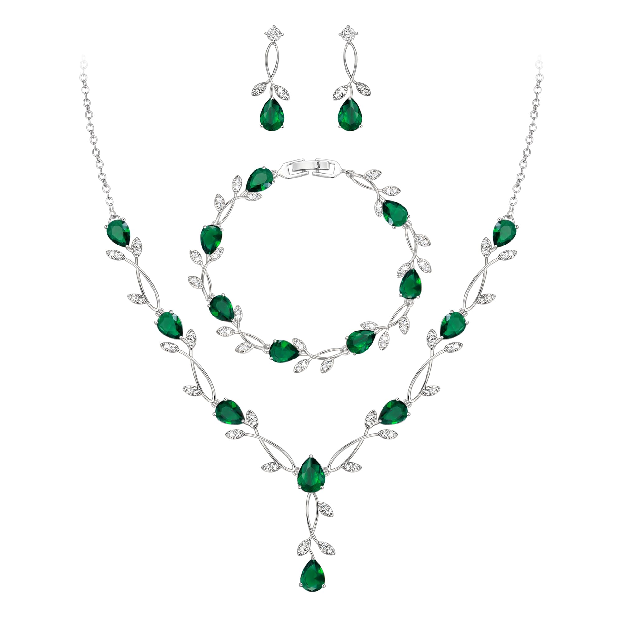 EVER FAITH Pearl Cubic Zirconia Set