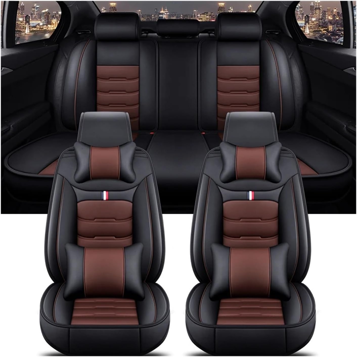 Universal Car Seat Cover Compatible For TOYOTA All Models Auris Avensis Crown 4Runner Harrier FJ Cruiser Mark X Premio Accessories Interior(Front row 2 seats)