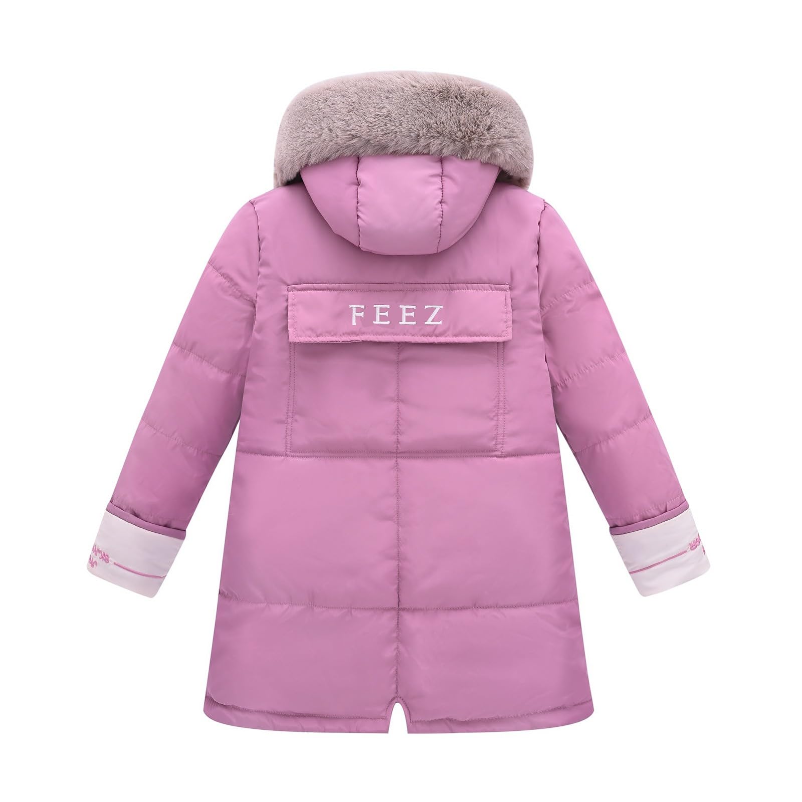 Girls Thickened Down Jacket Kids Long Length Hooded Winter Coat Windproof Warm Padded Puffer (Red, 11-12 Years)