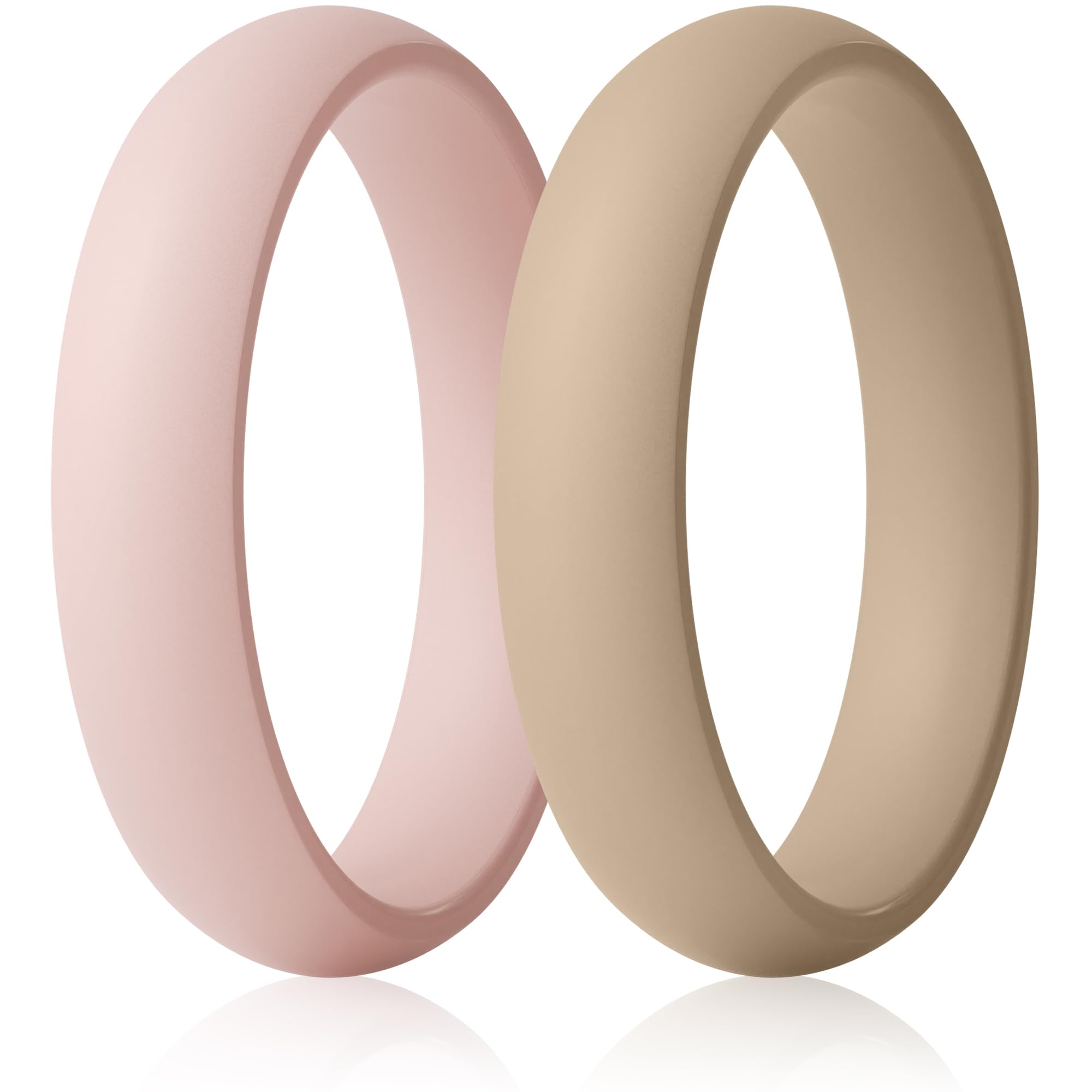 ThunderFit Women’s Silicone Engagement Rings, 5.5mm Wide, 2.1mm Thick, Wedding Rubber Bands, Variety Multipack 2/3/4/7