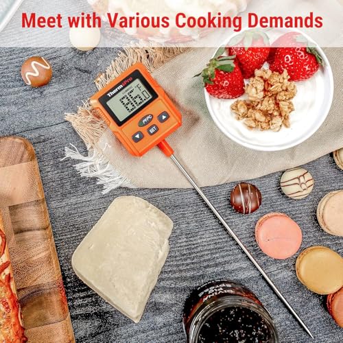 Image of LABART ThermoPro Digital Instant Read Kitchen Food Thermometer TP511, Deep Fry Candy Thermometer With Pot Clip & Backlight & 8 inch Long Probe Cooking Thermometer For Frying Oil, Liquids, Sugar, Meat, Bbq