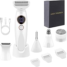 Rasoir Elios® Femme 5 en 1 – Recharge USB, Étanche IPX7, Tondeuse Intime & Sourcils, Pour Bikini, Jambes, Aisselles et Nez