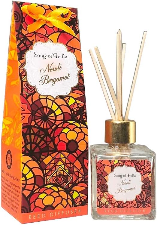 Song of India Reed Diffuser in Glass Jar with 6 Sticks for Home Fragrance, 100 ml. | Little Pleasures | (Neroli Bergamot)