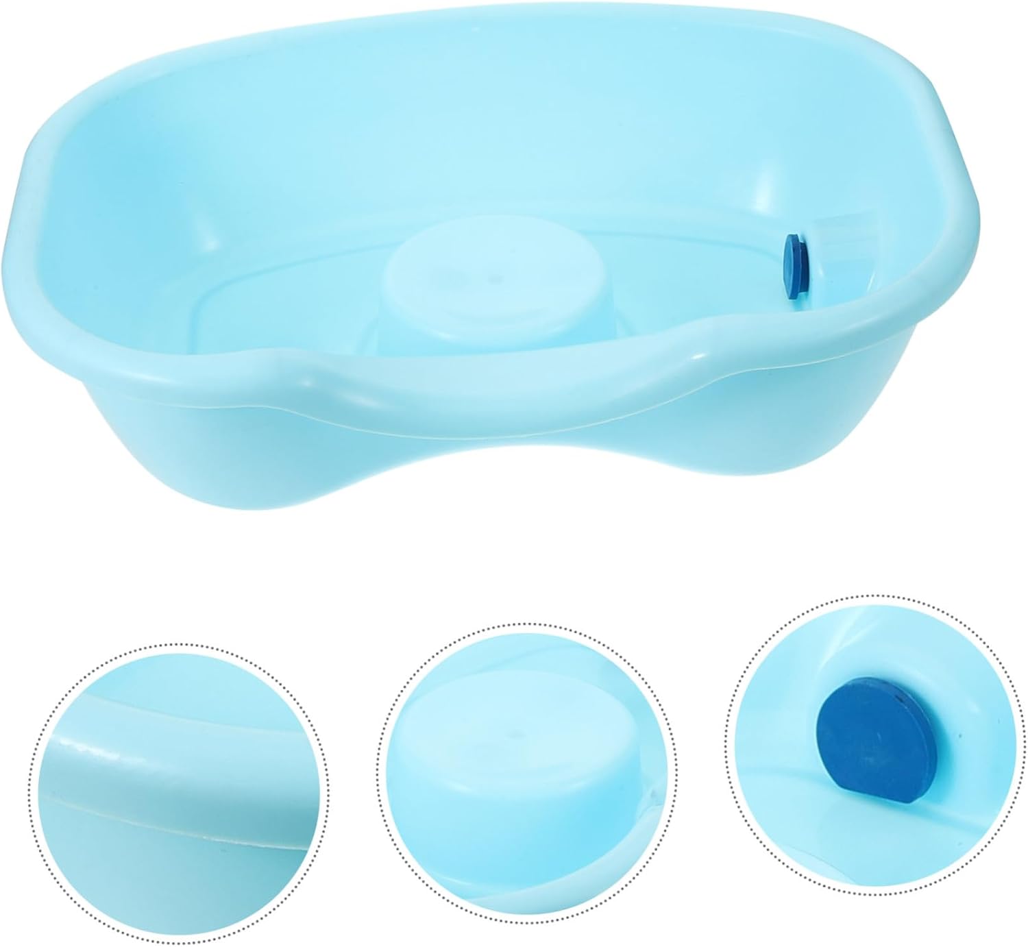 Portable Hair Washing Basin for Bedridden Inflatable Shampoo Bowl with Hose Lightweight Plastic Wash Basin for Elderly and Disabled Use in Bed