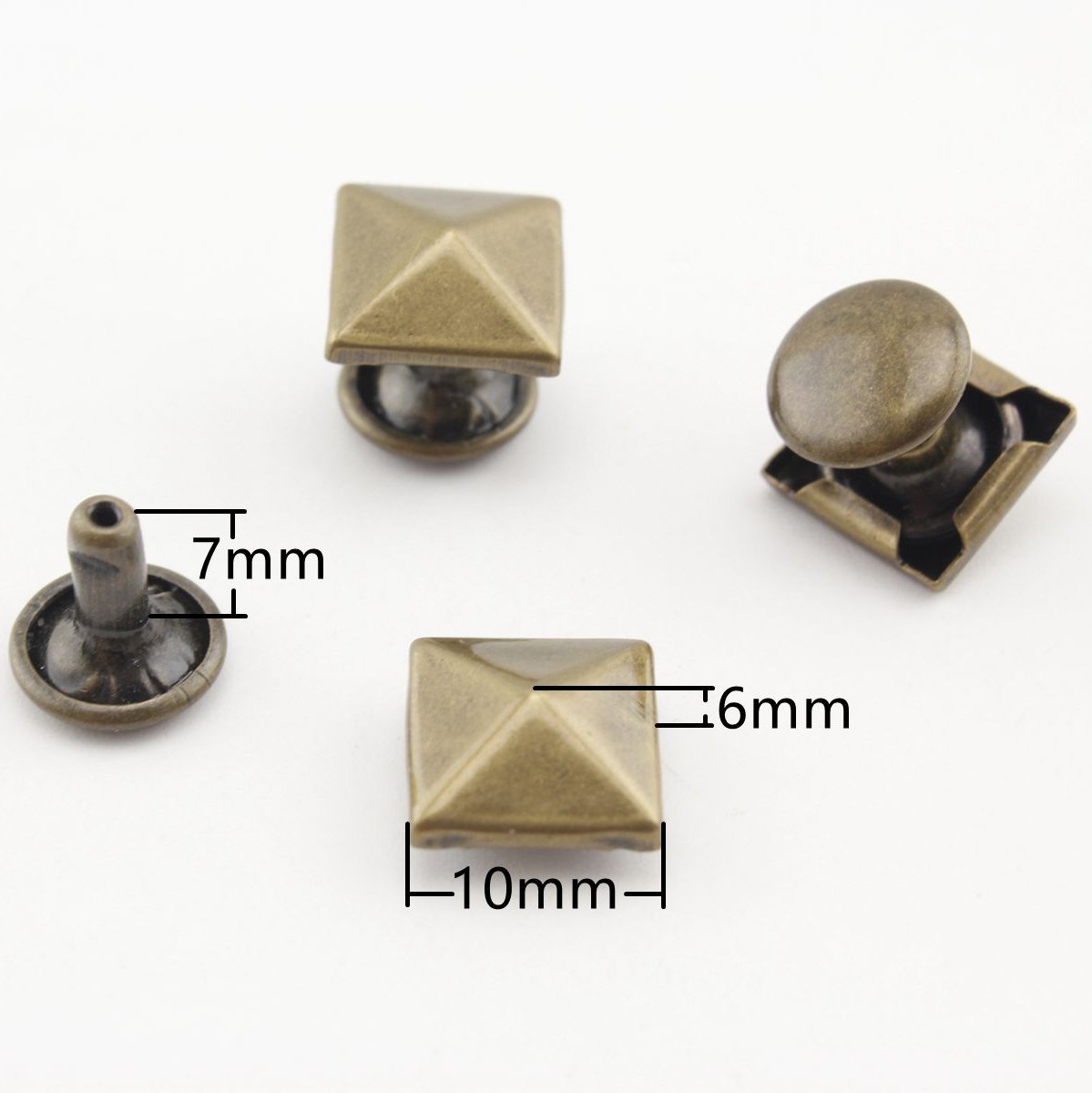 In lega di zinco e ferro piramide rivetto borsa rivetti Spike