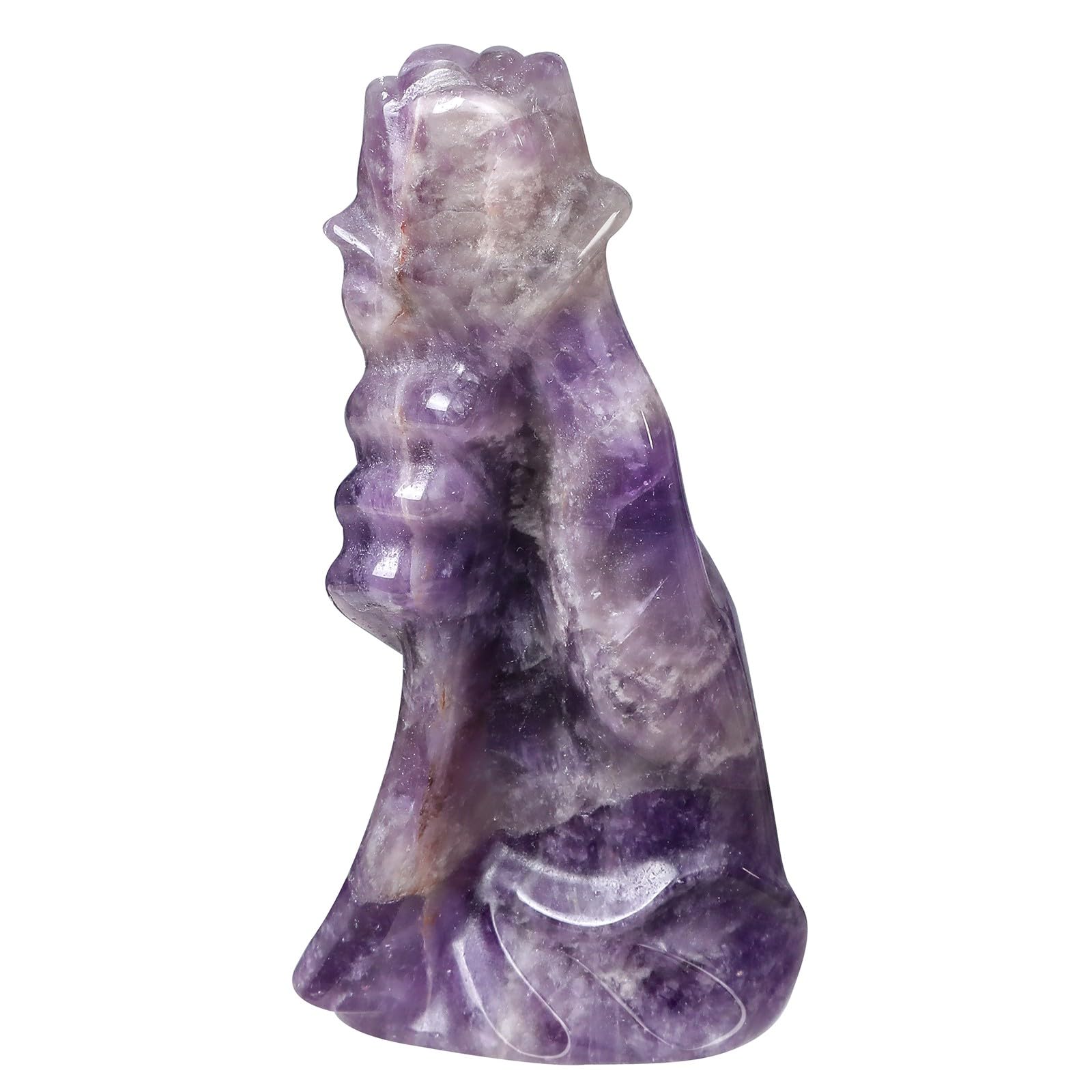 Rose en améthyste naturelle figurine cristal sculptée pierre déco table anniversaire