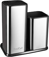 Vista 7 de RedCall Soporte universal para cuchillos de cocina, bloque de cuchillos universal de acero inoxidable sin cuchillos para encimera, moderno soporte