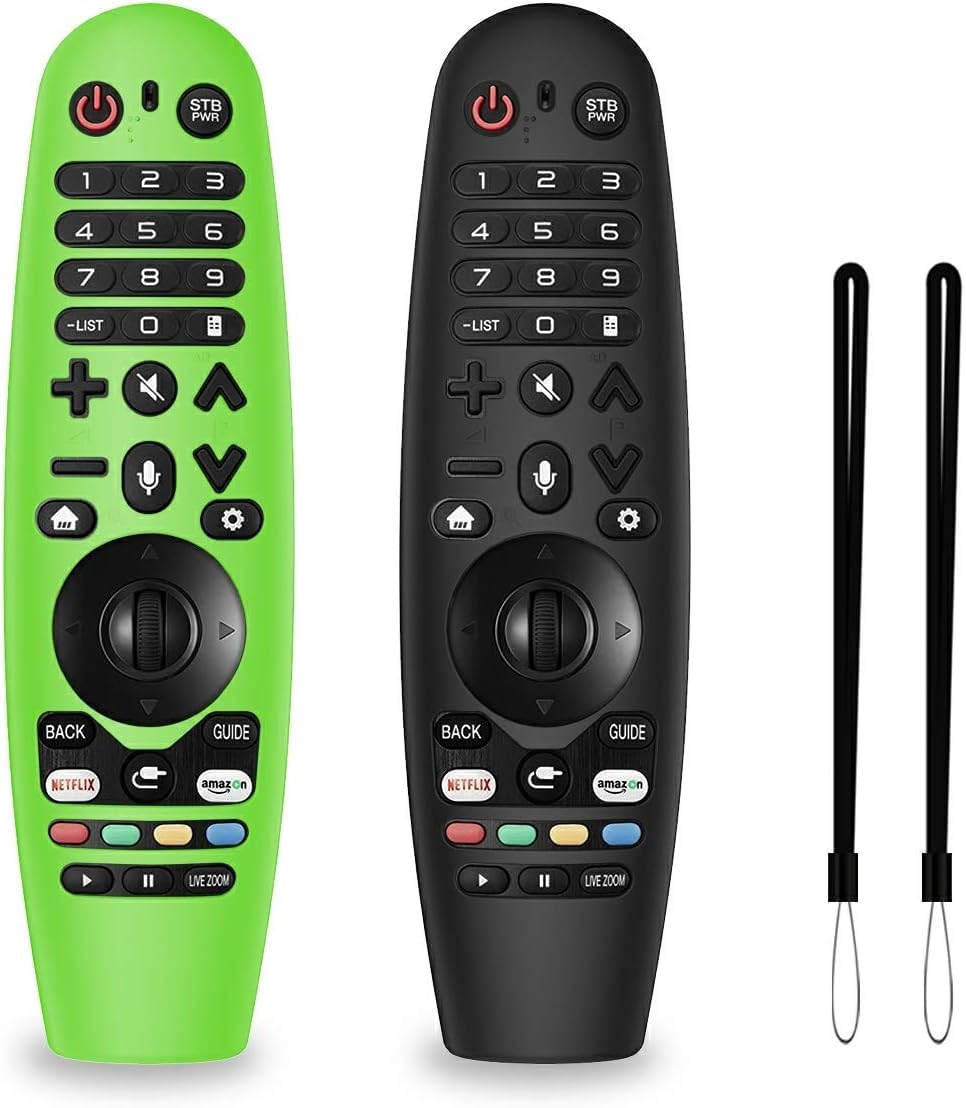 2 Pack Silicone Remote Cover for LG Magic Remote, Lightweight Protective Case with Lanyard