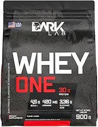 Whey One Concentrado Dark Lab Refil 900g, Morango, Ganho de Massa Muscular