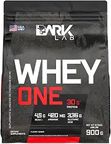 Whey One Concentrado Dark Lab Refil 900g, Morango, Ganho de Massa Muscular