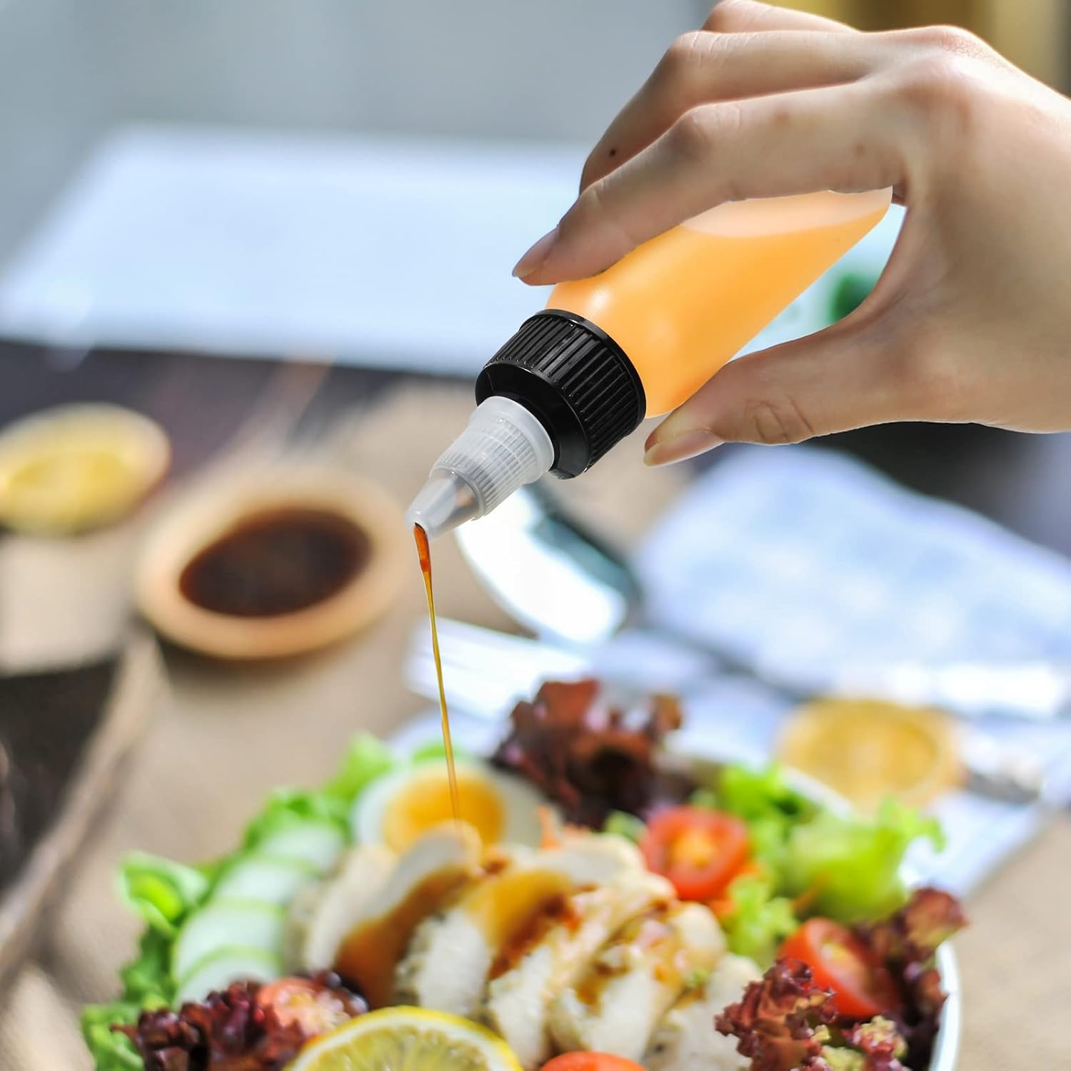 Epakh 80 Pieces Plastic Squeeze Bottle with Twist Top Cap Dispensing Bottles Small Round HDPE Bottle 1 Oz/ 30 ml Squeeze Condiment Bottles for Crafts,Household,Kitchen,Lab Dispensing - Image 6