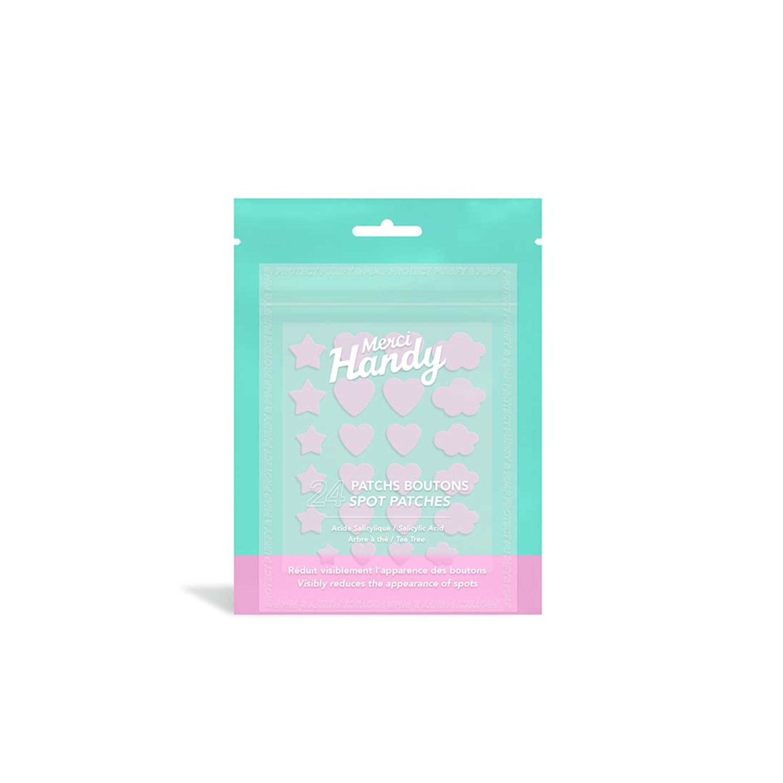Merci Handy - Patchs Boutons - 24 Patchs - Technologie Hydrocolloïde, Acide Salicylique, Formes et Tailles Variées