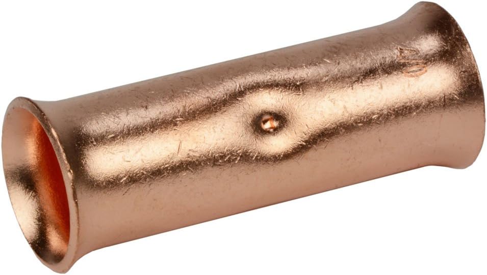 4/0 AWG TEMCo Butt Splice Connector Bare Copper Uninsulated Gauge. 10 Pack