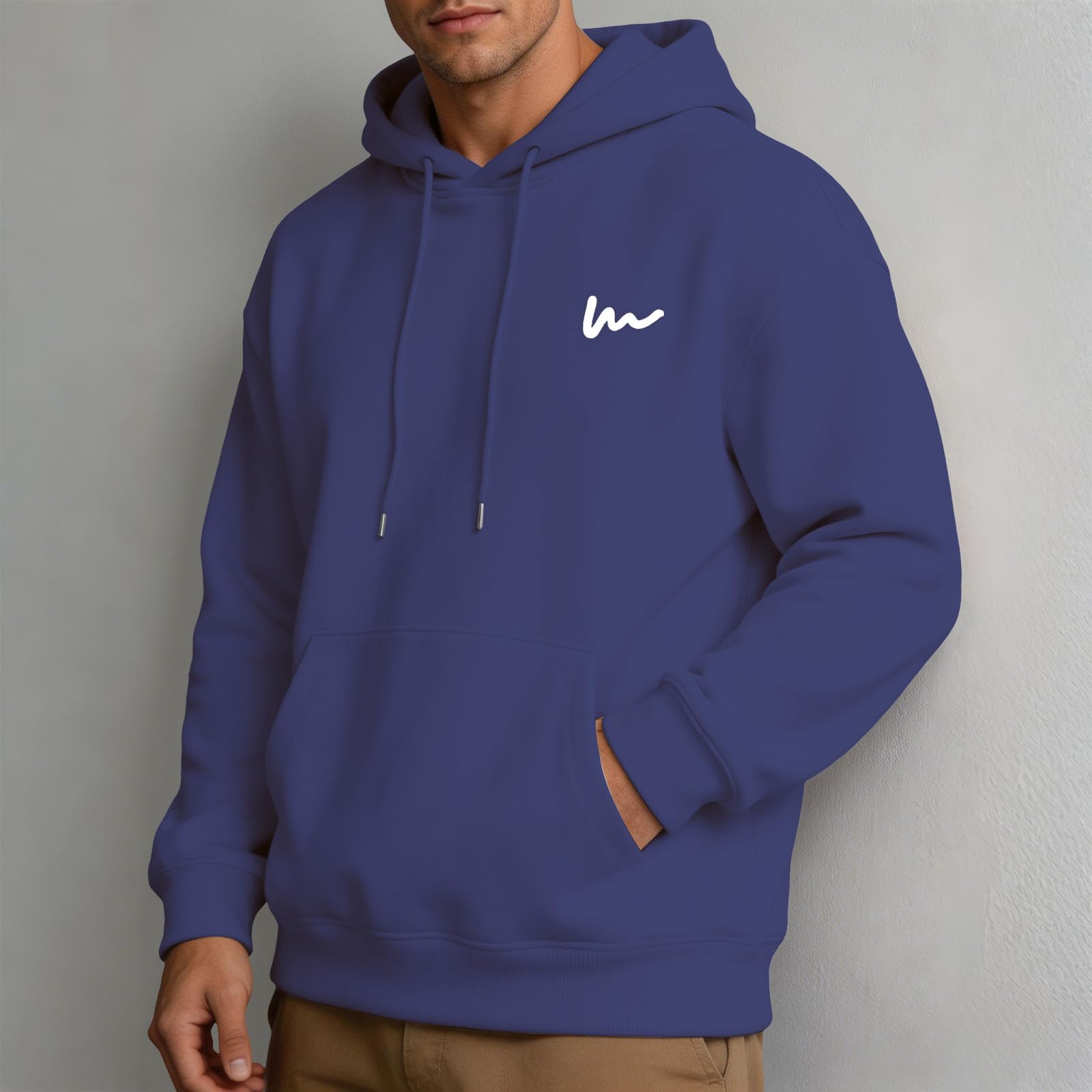 Felpa Uomo con Cappuccio Felpa Regular Fit con Coulisse e Manica Lunga