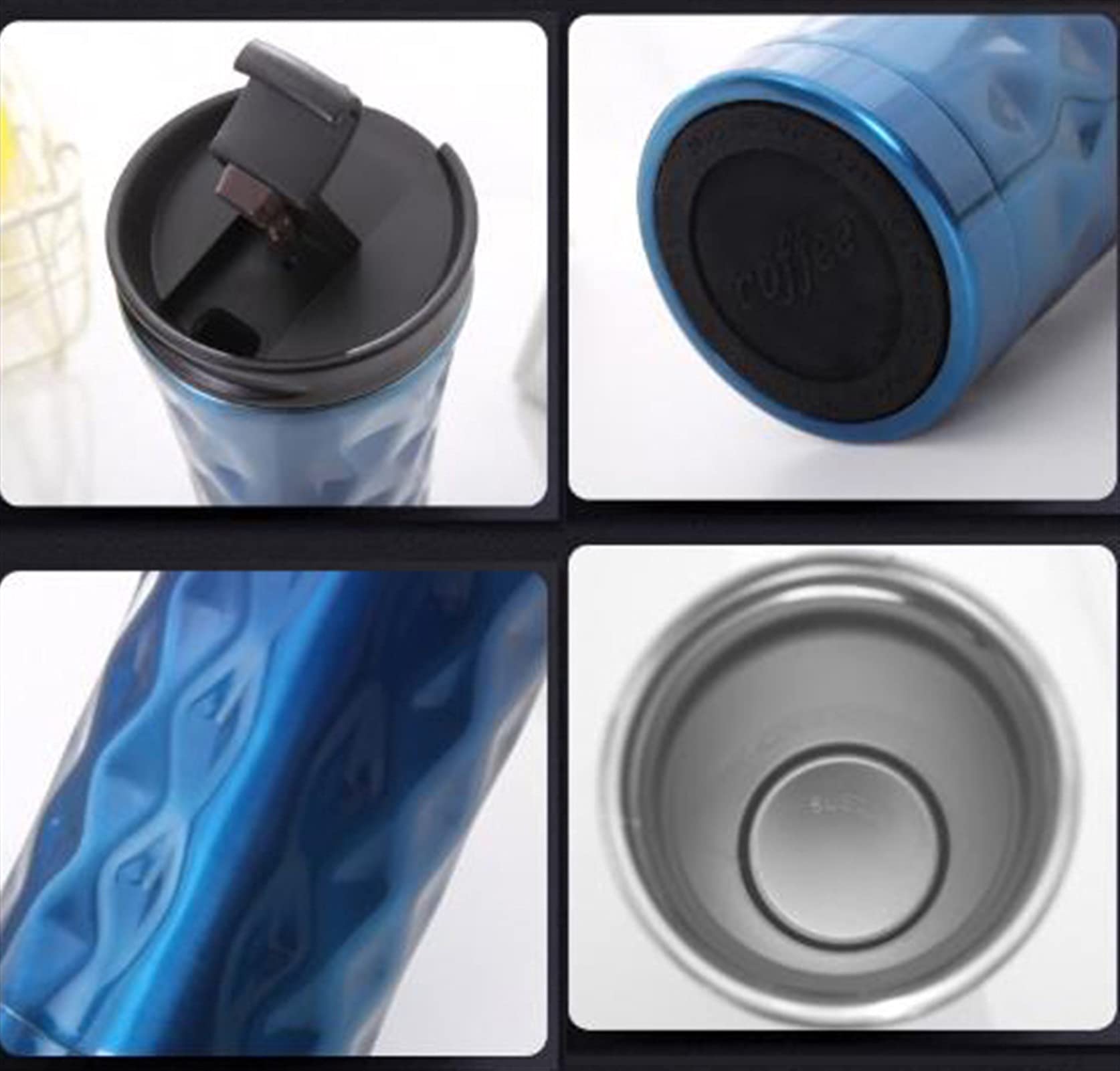 Termo aislado Botella de agua deportiva, 500 ml Taza de café doble de acero inoxidable para automóvil Taza termo Taza de té de viaje Botella de agua térmica Botella termo aislada (Preple-450ml)