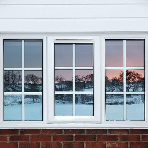 Miniatura 6 de BDF 1SBK - Película de privacidad diurna no adhesiva unidireccional con adherencia estática para ventana, rechazo de calor, color plateado y negro,
