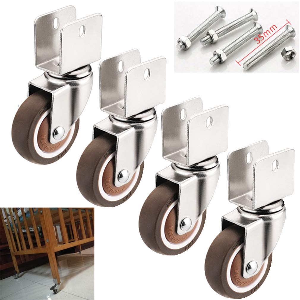 Roulettes pivotantes robustes de 32 mm en caoutchouc pour meuble