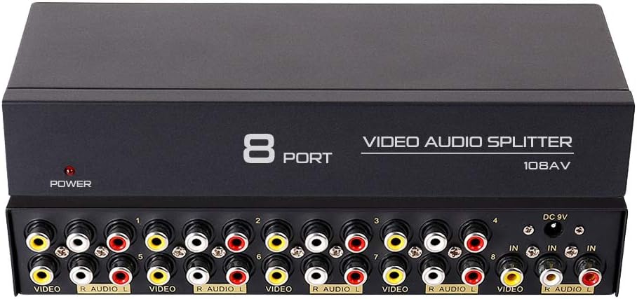 Bеѕt Dеаl 🛒 DTECH Powered 8 Way 3 RCA Splitter Box 1 in 8 Out Composite Video Audio Distribution Duplicator with Power Adapter