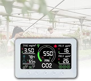 Smart Luftkvalitetsmätare Med Wi-Fi Luftkvalitetsmätare, Uppgraderad 2026, App-Styrd, För Hem, Kontor Och Skola, Mäter CO2, PM2.5, TVOC Och Temperatur(White)