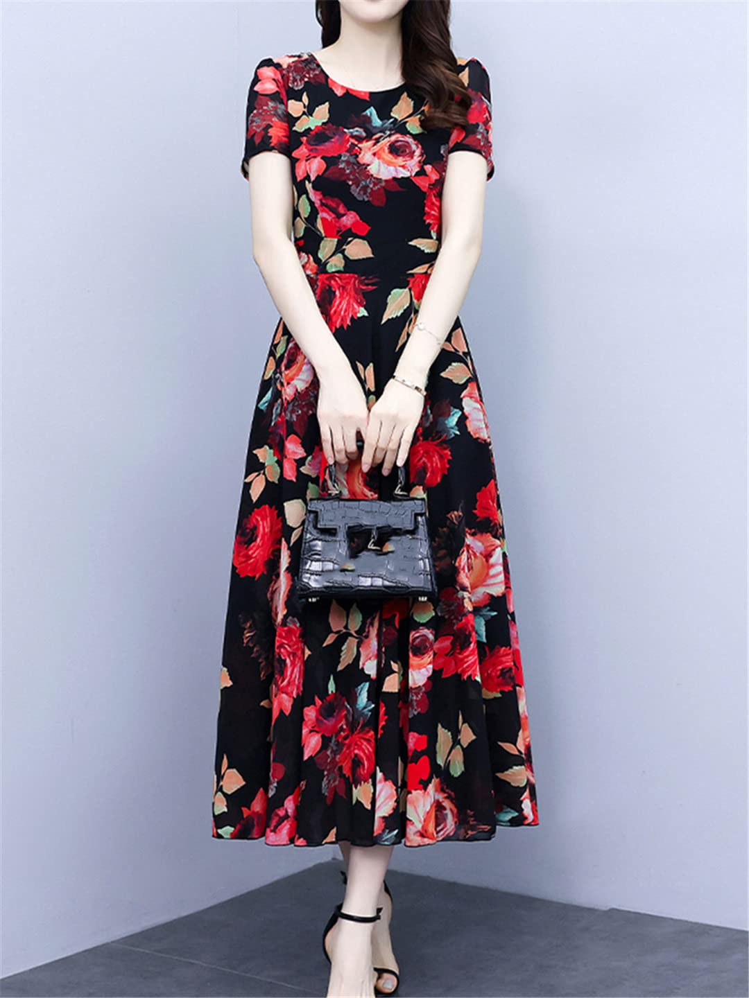 Eleganti abiti lunghi da sera alla moda vestiti estivi per le donne casual maxi abito da notte floreale abito da ballo