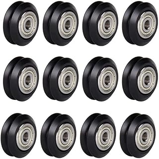 Pnzxi 12pcs V-Slot Groove POM Plastic Pulley Wheel Linear Bearing Roller Pulley Compatible with 3D Printer Creality Ender 3, Ender 5, CR-10 and CR-10 S Series