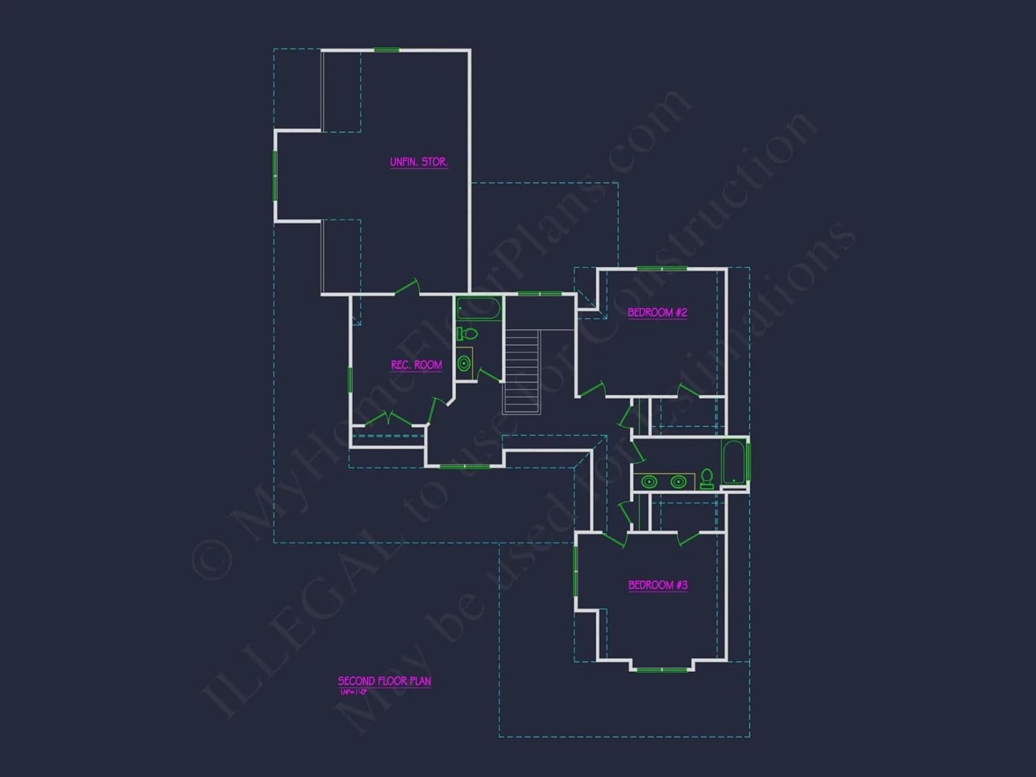 20-1341 HOUSE PLAN - Craftsman House Floor Plan | 2-Story Blueprint with 3 Beds