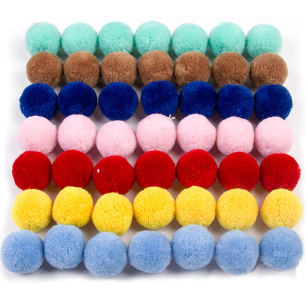 50 Pompons Colorés Avec Anneaux - DIY Créatif - Pour Porte-Clés, Bijoux, Décorations - Coton Doux