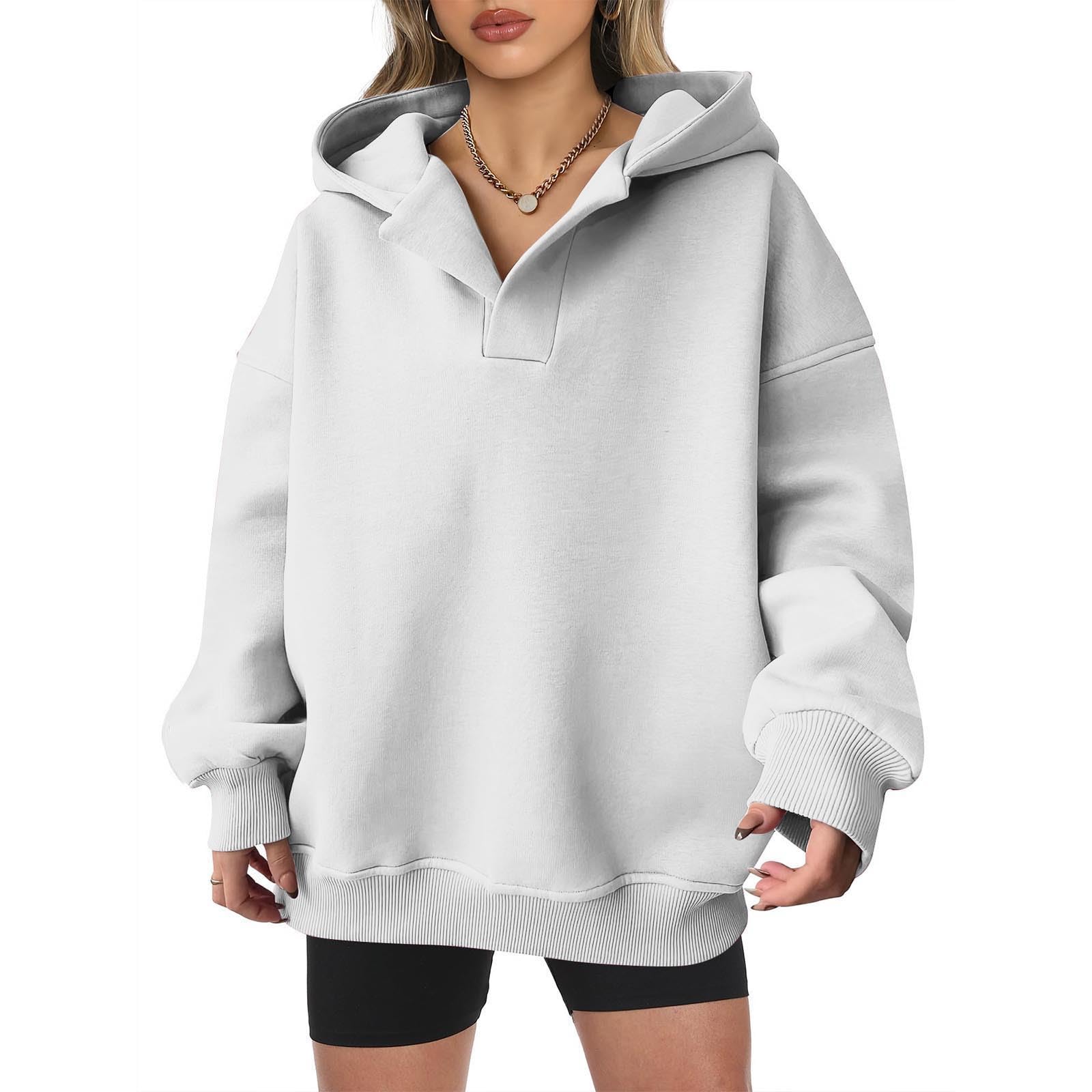 Lastesso Trendiger Langarm-Kapuzenpullover für Damen im Herbststil 2024, übergroßer Komfort-Pullover, adrette Kleidung