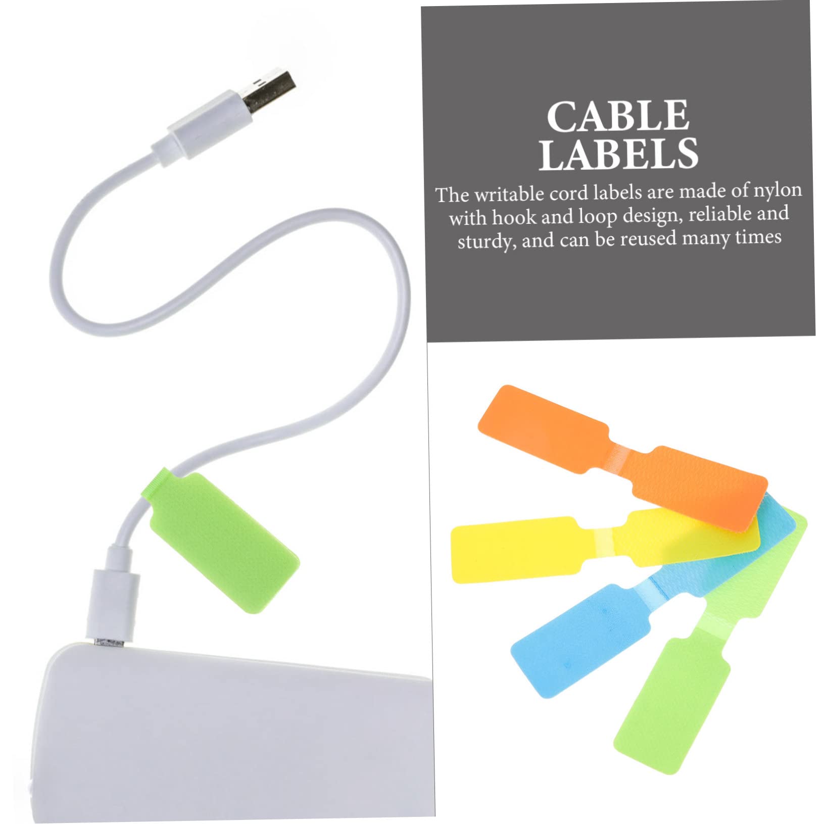 Uonlytech Kit Di 4 Organizzatori Per Cavi Elettronici 100 Etichette Per Cavi Per Lidentificazione Dei Cavi Riutilizzabili E Robuste 50 Pezzi*4