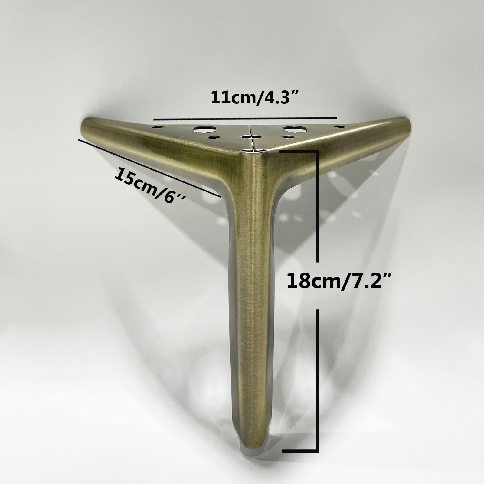 Bronze Color Metal Furniture Legs 7 inch Set of 4, Modern Style Furniture Legs, DIY Replacement for TV Stand, Sofa, Chair, Cabinet Cupboard