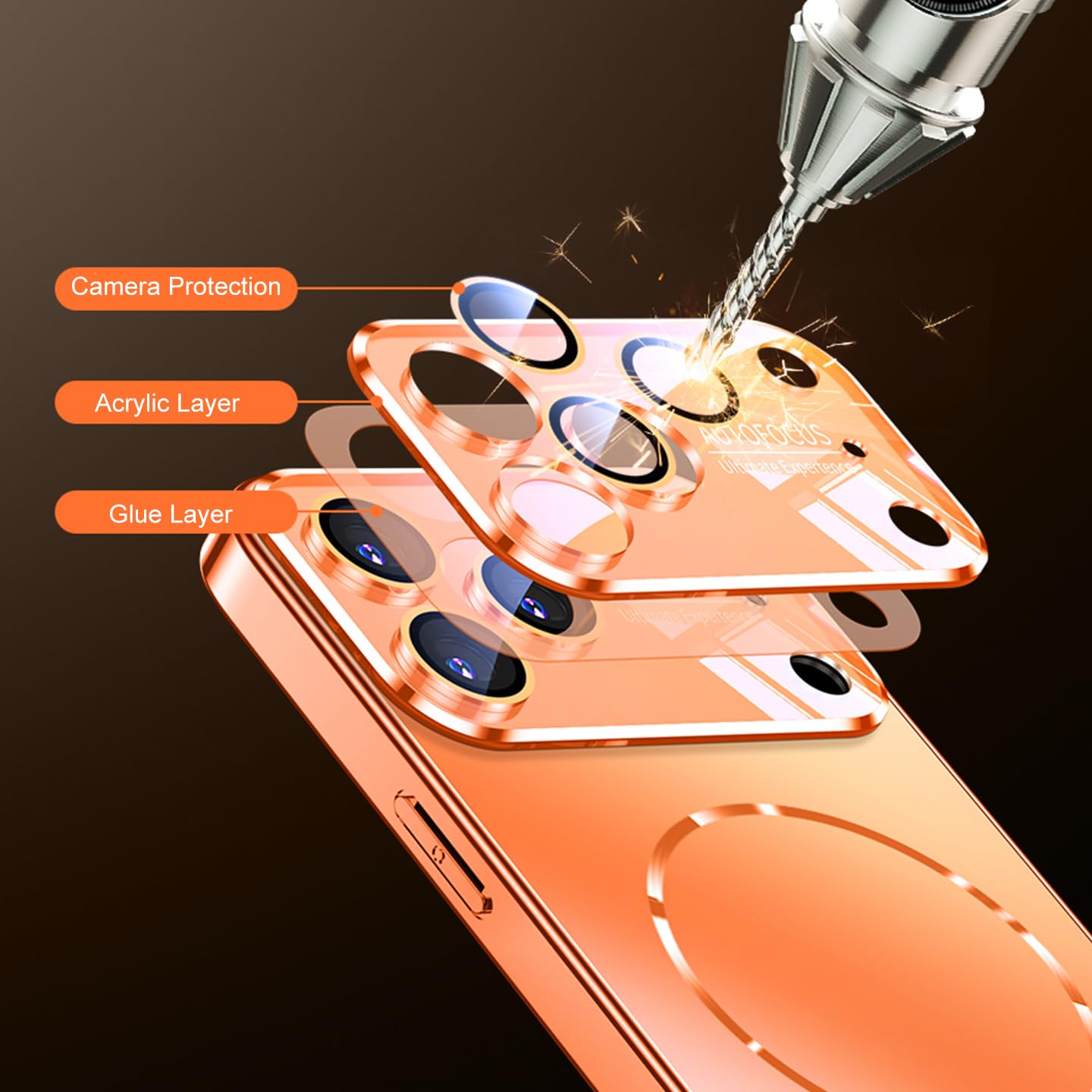 Custodia rigida opaca di lusso per iPhone 13 Pro Max con ricarica wireless magnetica (per iPhone 13 Pro Max/Blu Sierra)