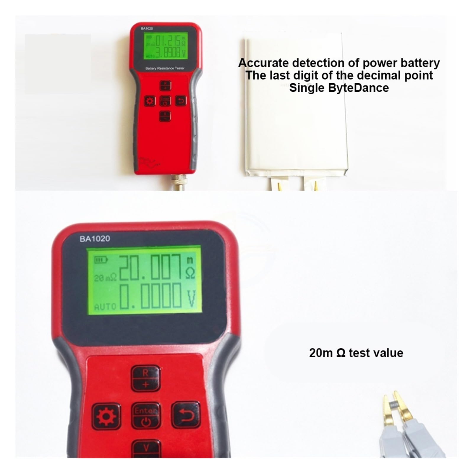 Testeur de résistance interne tension batterie testeur Trithium Lithium fer phosphate haute précision 32 bits Lectures Claires(A)