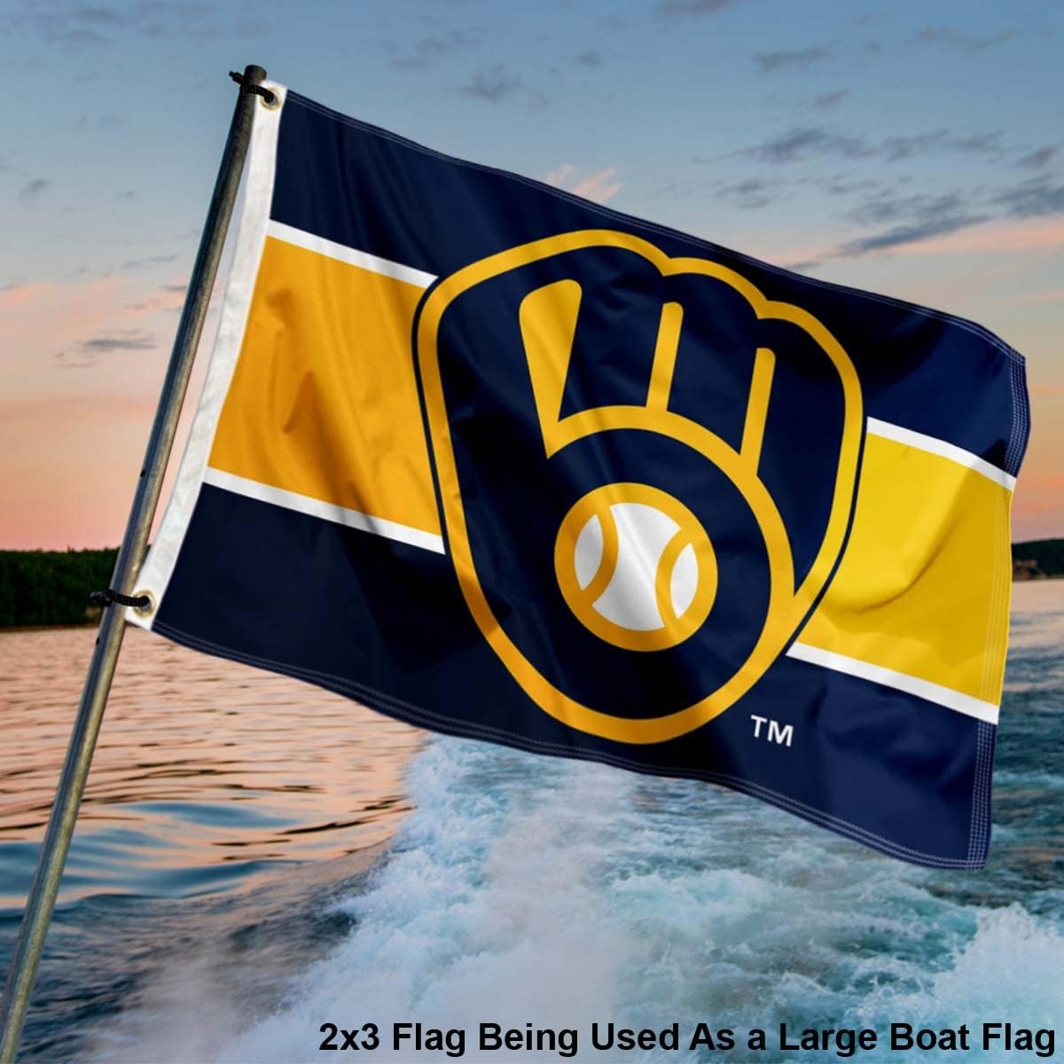 Milwaukee Brewers 2x3 Foot Small Flag - Image 4