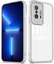 YUXING Case for Xiaomi 11T / Xiaomi 11T Pro Transparent Case with Ultra Slim Lens Protective Film Anti-shock Bumper Slim Case – White