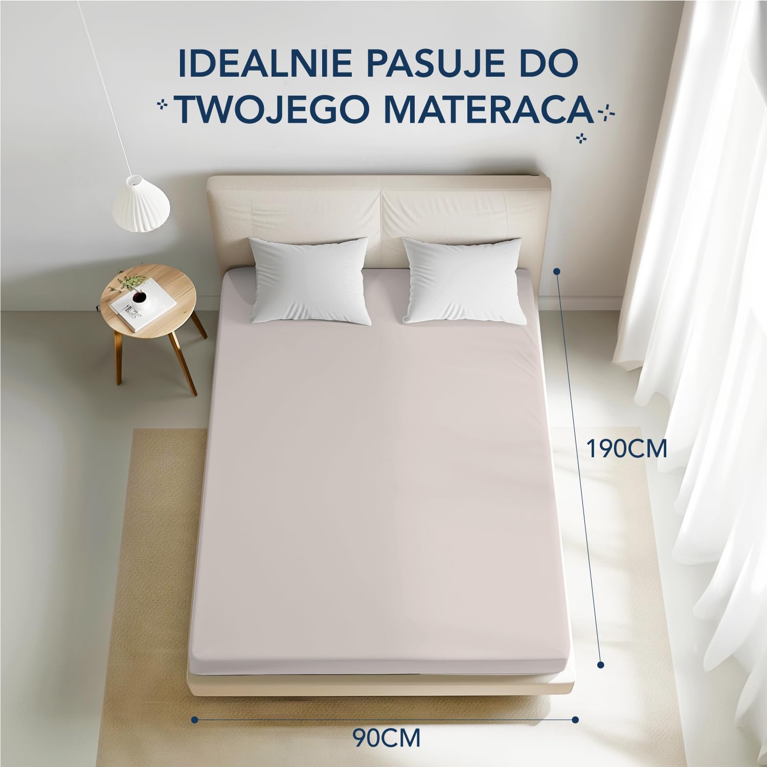 Dreamzie Lot de 2 Draps Housses - Mikrofibra (100% poliester) - Oeko Tex - Beżowy - Drap Housse Enfant 90 x 190/200 cm (x2)
