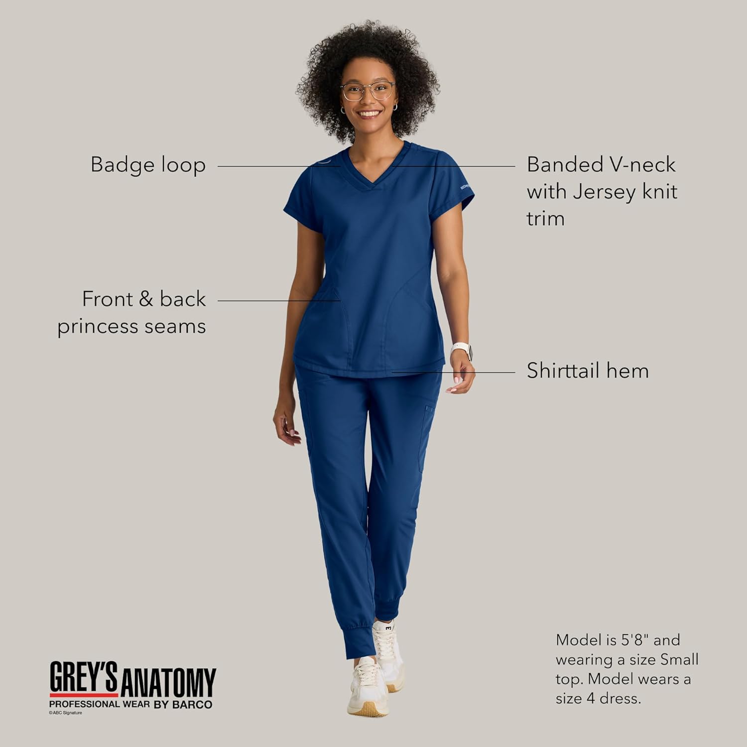 Grey’s Anatomy by BARCO Evelyn Scrub Top for Women – 3-Pocket V-Neck Scrub Shirt with Natural Stretch, & Soil Release Fabric - Image 6