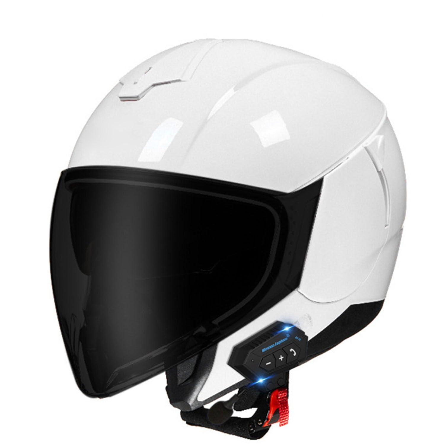 Casque jet bluetooth moto vintage homologué ECE avec visière intégrée taille M