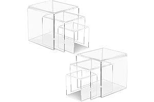 6pcs Clear Acrylic Display Racks for Outdoor Display of Shoes.