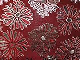 brokatstoff schwarz Farbe: Dunkelrot Minerva Crafts Brokatstoff mit Blumenmuster, gewebt, metallisch, Dunkelrot, Meterware