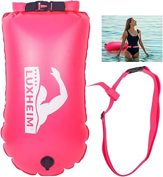 28L Swim Buoy Dry Bag, Inflatable Tow Float for Open Water Swimming