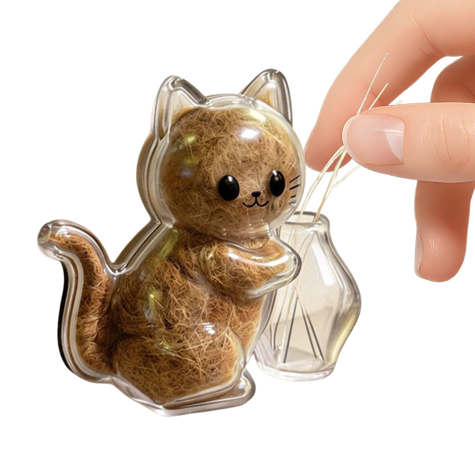 QUNZIDRESS Cat Whisker/Hair Keepsake Container Magnet,Clear Acrylic Pet Hair Storage Capsule,Cats Hairs Container Fridge Magnet,Memorial Pet Hairs Collector&Cute Magnetic Home Decor for Cat Lovers