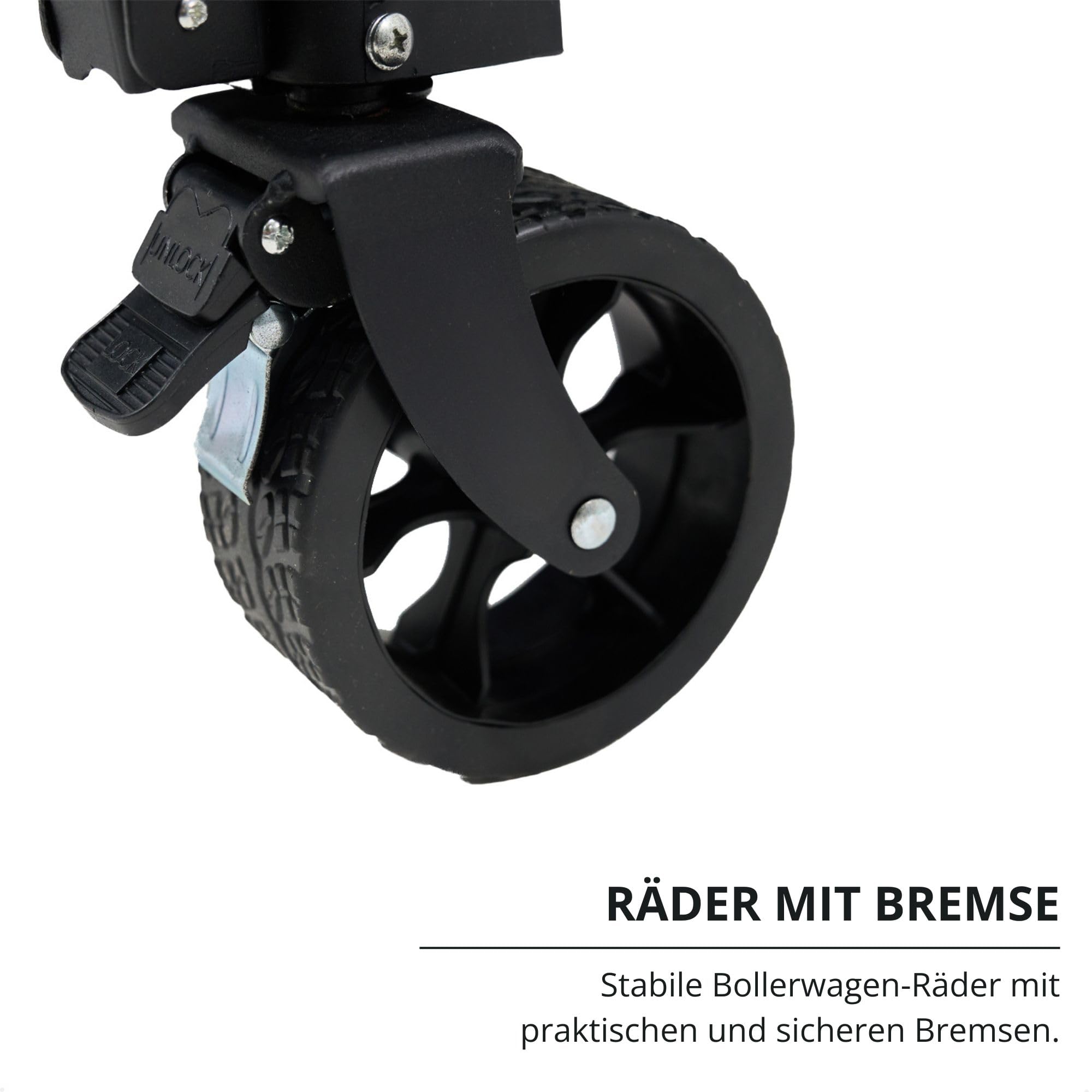 Luvego Faltbarer Bollerwagen - Geräumiger bollerwagen, Geländegängigen Rädern, 100KG Tragfähigkeit, Verstellbarer Griff, Kompakte Aufbewahrung, 80x39x33CM