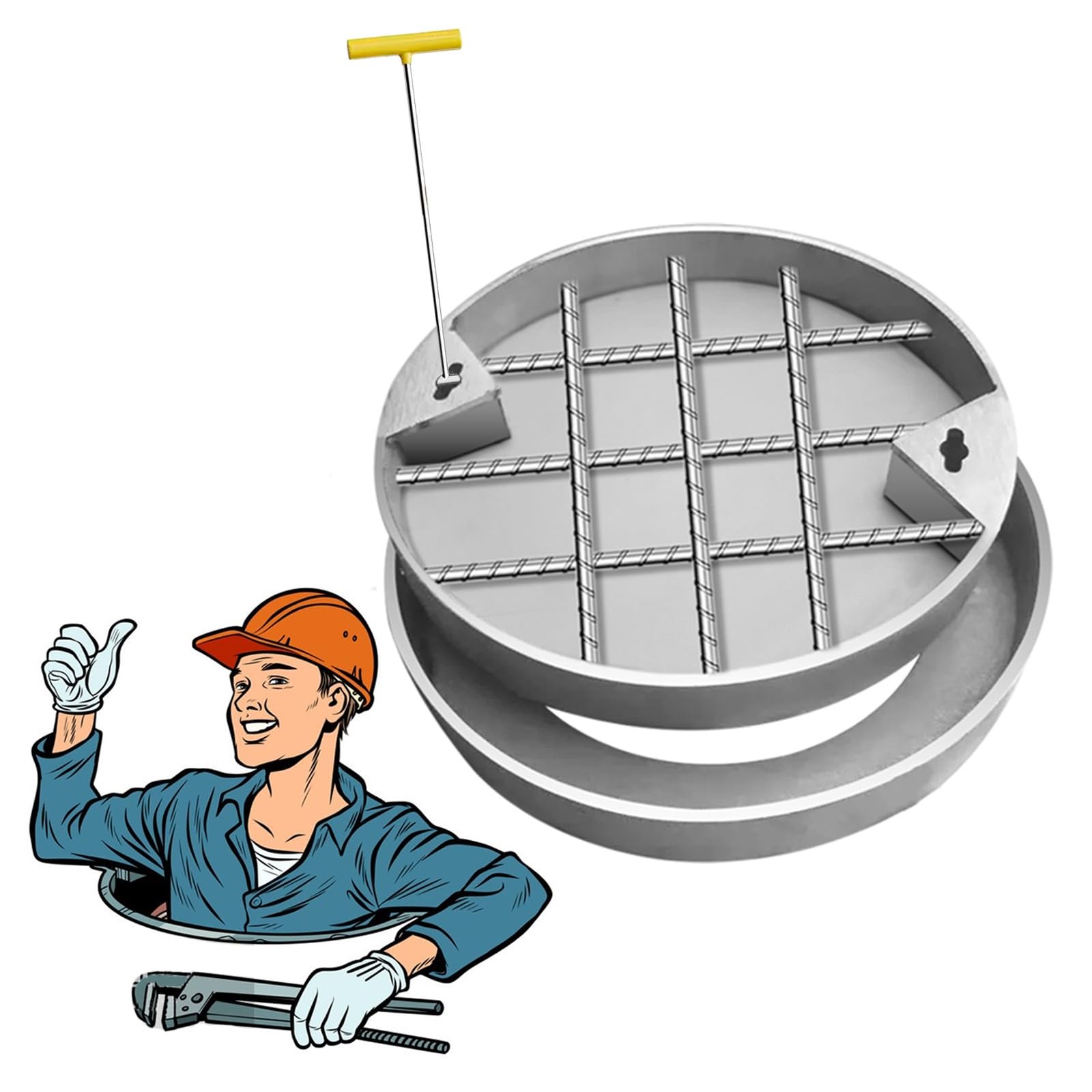 Couvercle fosse septique affleurant metallique usage domestique